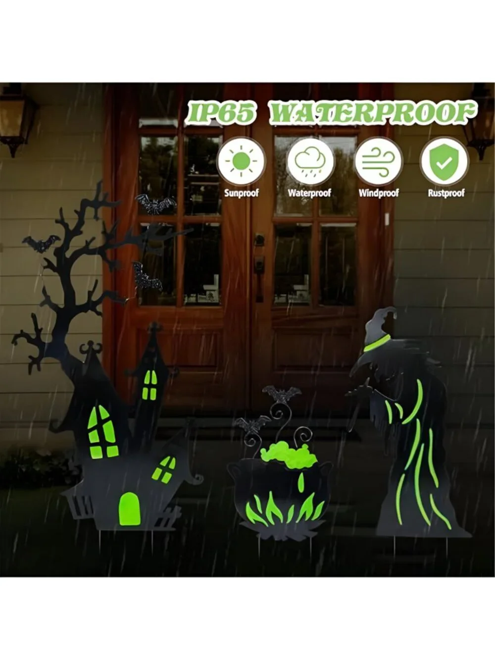 Outdoor Halloween Yard Signs Decorations, 3 Pack Halloween Yard Stakes